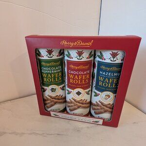 Harry & David Wafer Rolls - 3 Decorative Canisters - 9 oz Each